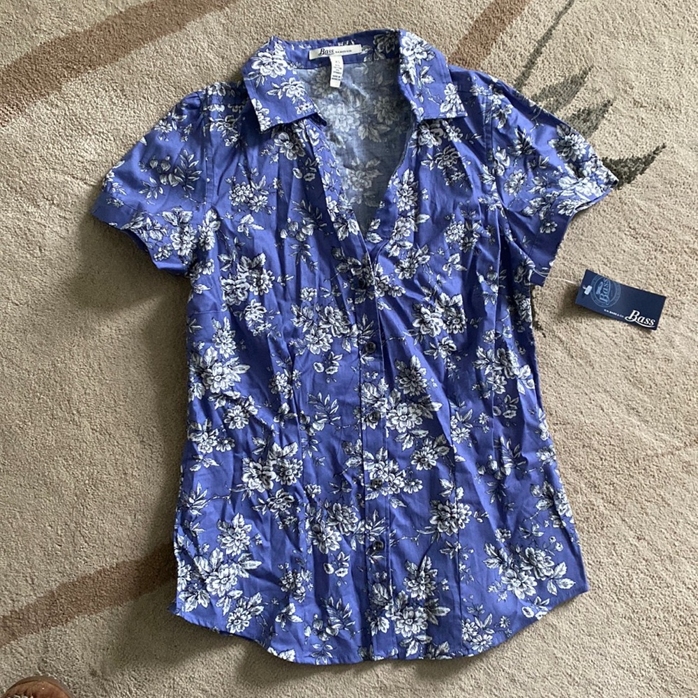 Bass NWT short sleeve collared shirt floral